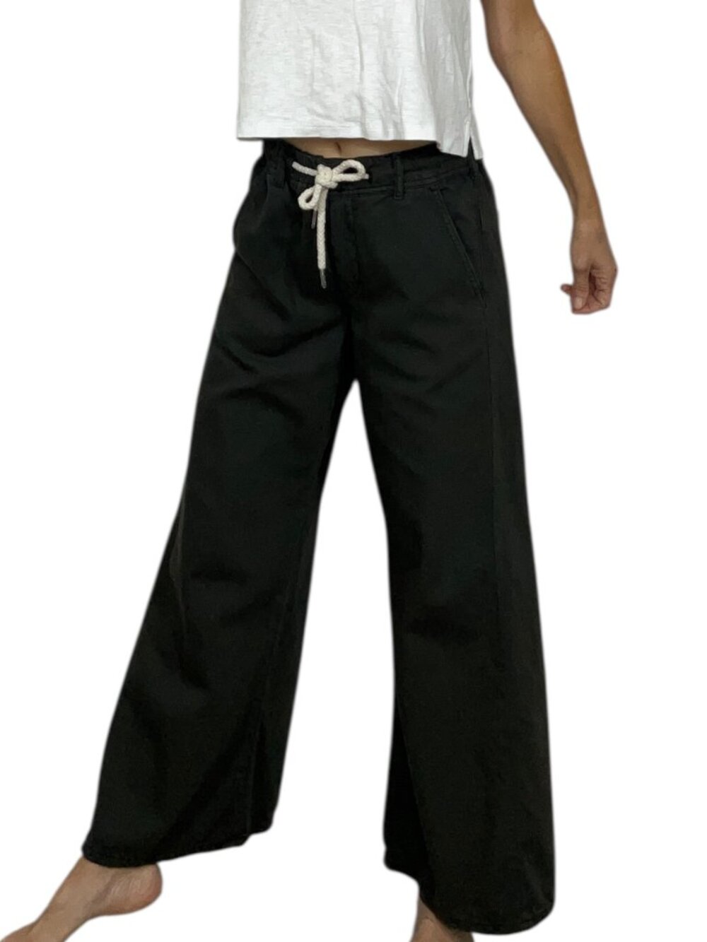 Anthropologie Pilcro Adi Pull On Mid Rise Flare Pants XS Faded Black - Picture 2 of 16